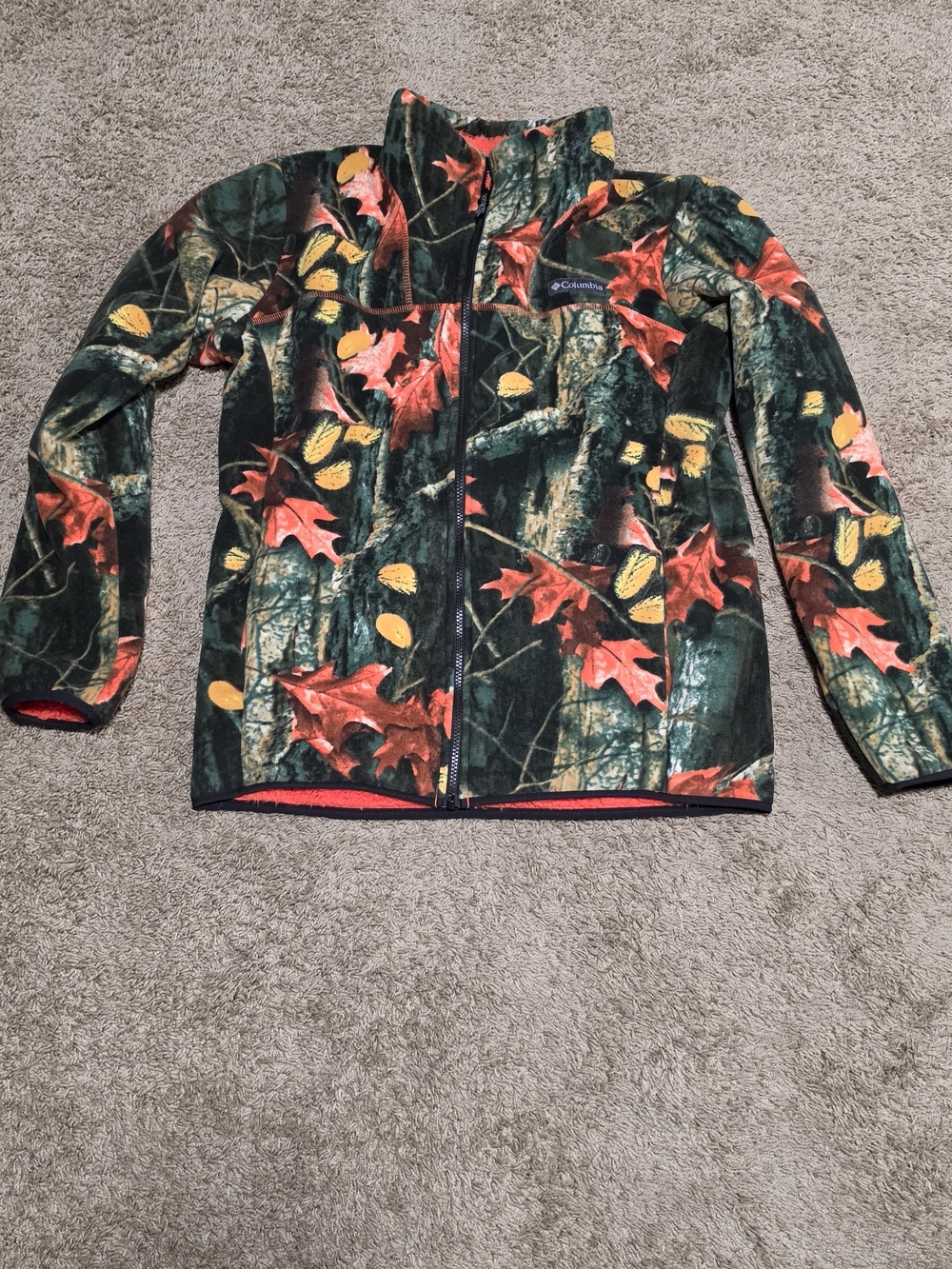 Columbia Sportswear Fall Camo Full Zip Fleece Jacket Size M